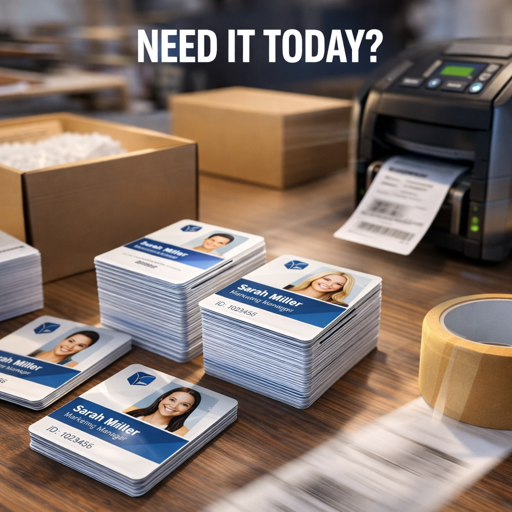 Same Day ID Card Printing | Professional PVC Badges in Hours